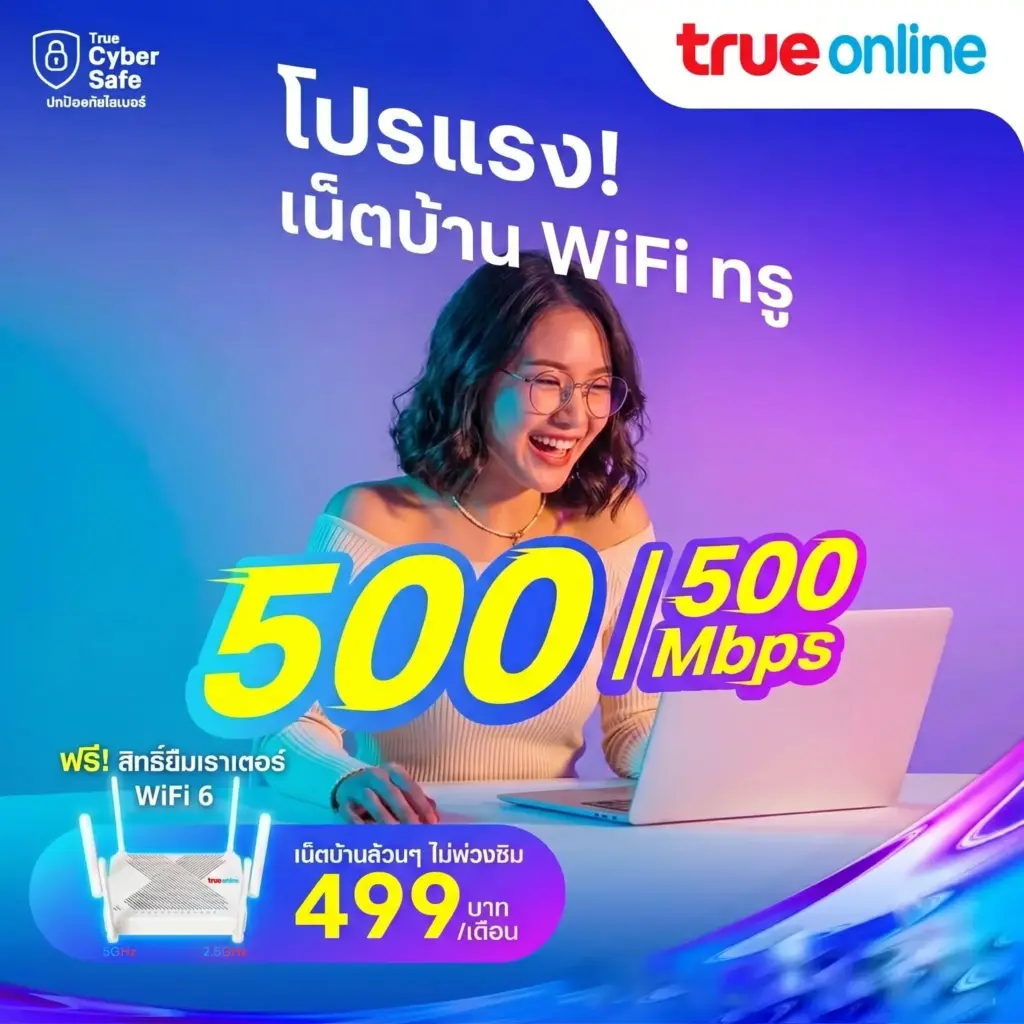 โปรโมชั่นเน็ตบ้านทรู โปรแรง สำหรับลูกค้าที่ต้องการติดตั้งไวไฟ อย่างเดียว