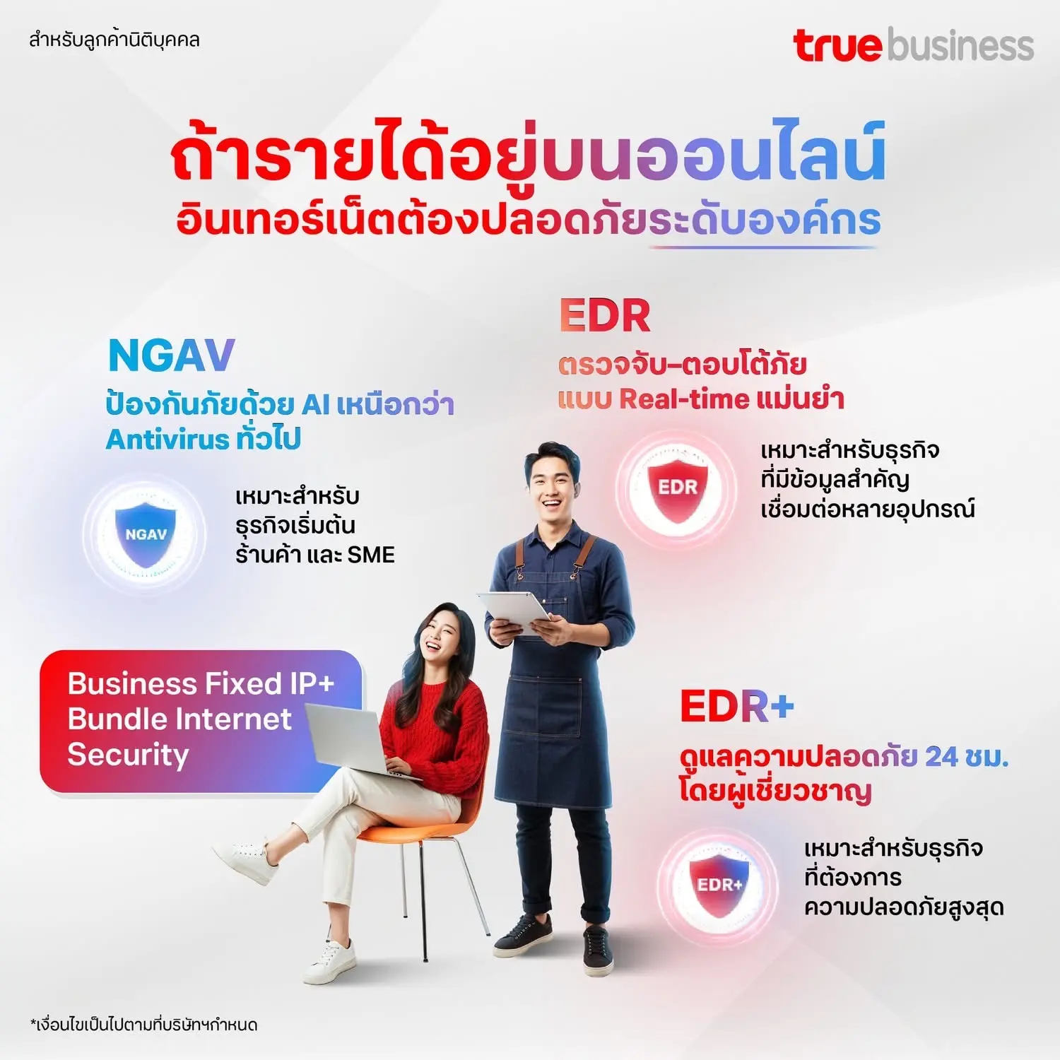 Business Fixed IP + Bundle Internet Security - NGAV EDR EDR+ ความปลอดภัยระดับองค์กร